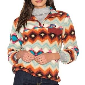 Patagonia Synchilla Snap T Aztec Timber Twist Print Southwest Pullover RARE S